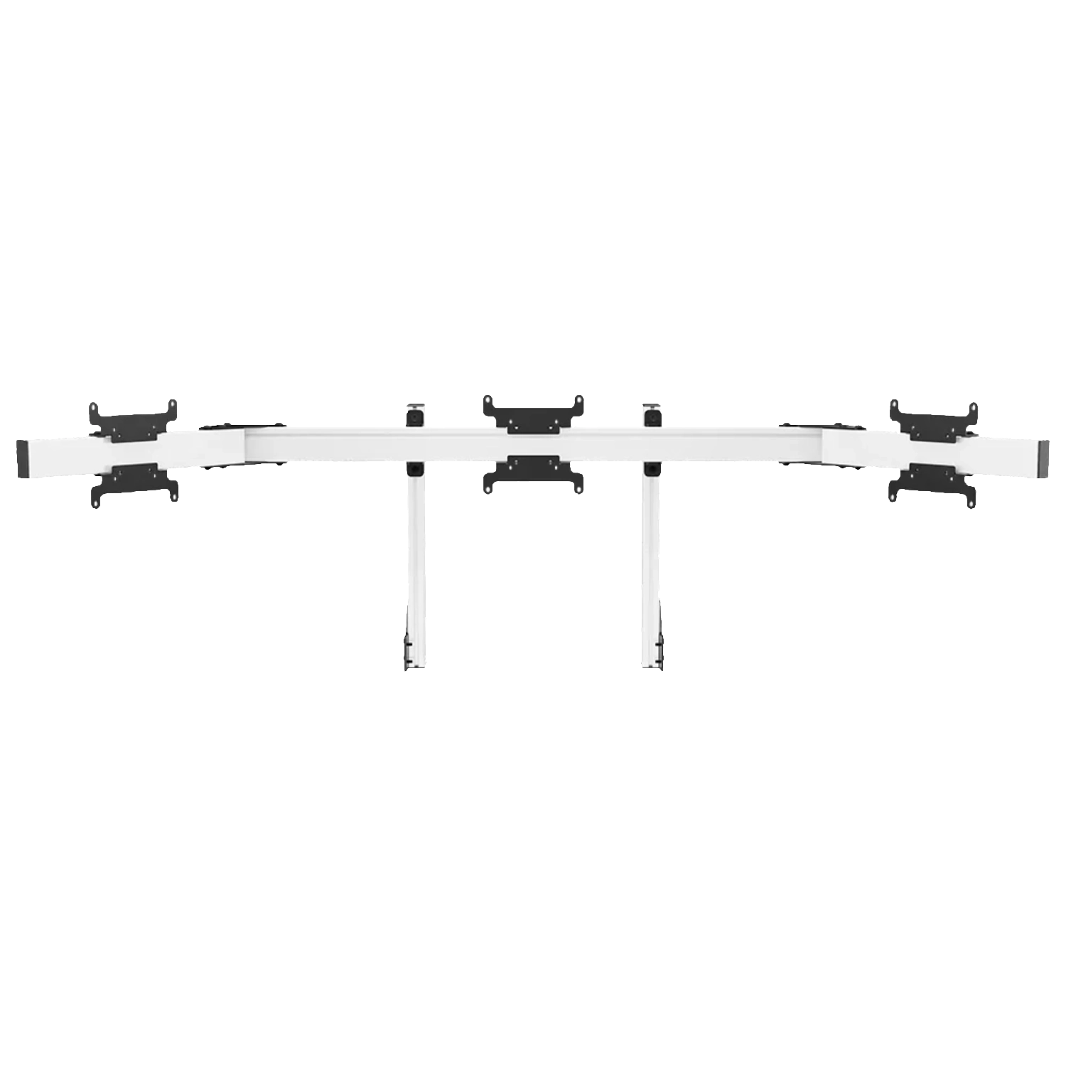 Simgasm Apex Integrated Triple Monitor Stand: aligned bezels of all three monitors